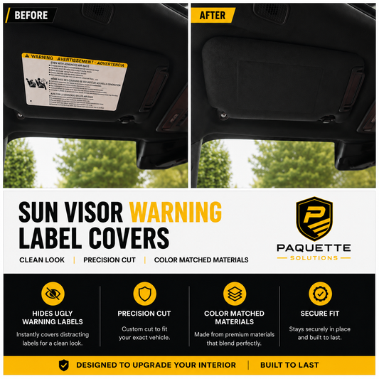 Sun Visor Warning Label Covers for 2025–2026 Toyota Camry – Black Interior (2-Pack)